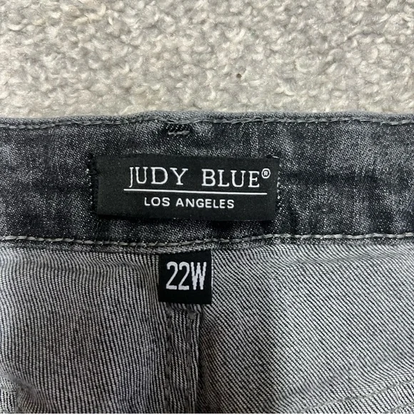 Judy Blue Skinny Fit Jeans Womens 22W Gray Hi Rise Distressed Tapered Stretch - Picture 6 of 9